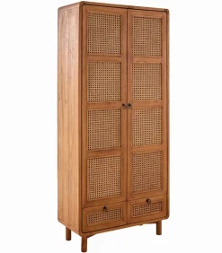 Armoire teck massif CARAWA 2 portes 2 tiroirs