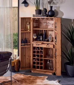 Armoire-bar vintage en bois WENDY