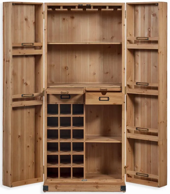 Armoire-bar vintage en bois WENDY