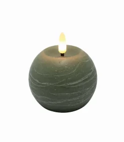 Bougie LED boule vert amande