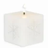 Bougie LED cubique flocon argenté