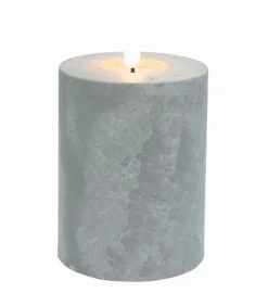 Bougie LED cylindrique cire et ciment