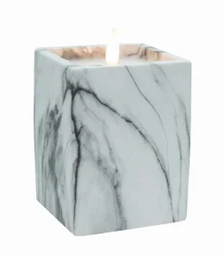 Bougie LED rectangulaire façon marbre