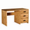 Bureau pin massif ciré 3 tiroirs MALMOE