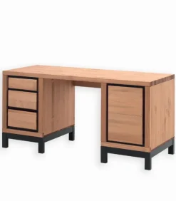 Bureau pin massif huilé 2 caissons FOX