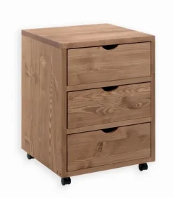Caisson bureau pin massif 3 tiroirs MALMOE