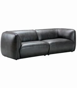 Canapé WALNEY havane foncé L 247 cm