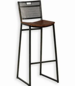 Chaise haute métal et teck GADO