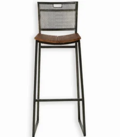 Chaise haute métal et teck GADO