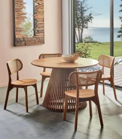 Chaise teck & rotin SOLANA