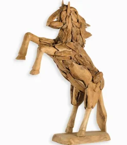 Cheval teck sur socle