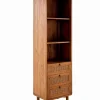 Colonne teck massif CARAWA 3 niches 3 tiroirs