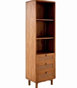 Colonne teck massif CARAWA 3 niches 3 tiroirs