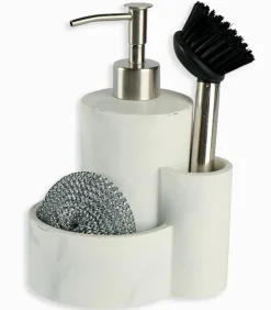 Distributeur de savon avec brosse et éponge