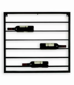 Etagère à vin murale en métal noir