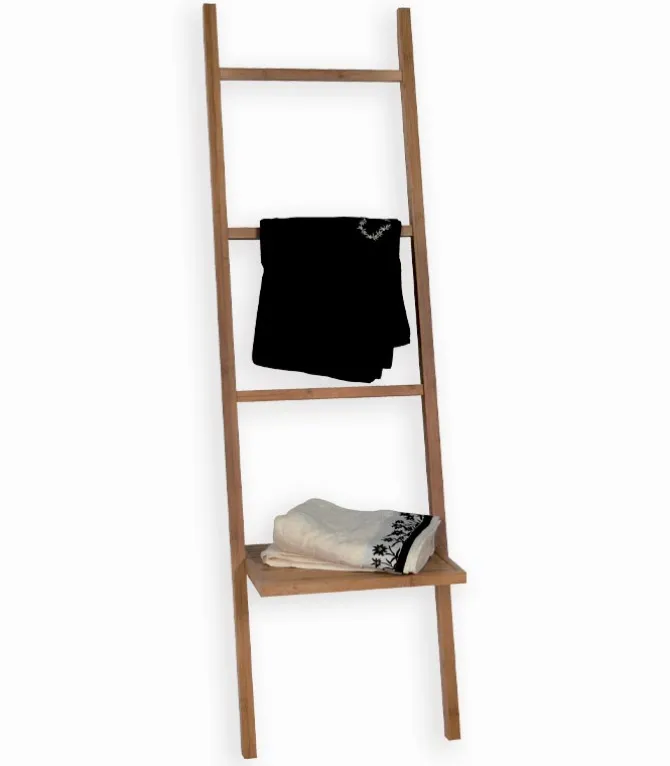 Etagère porte-serviettes 4 niveaux en bambou