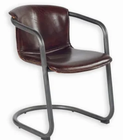 Fauteuil cuir et métal CLARK