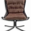 Fauteuil cuir et métal NORMAN