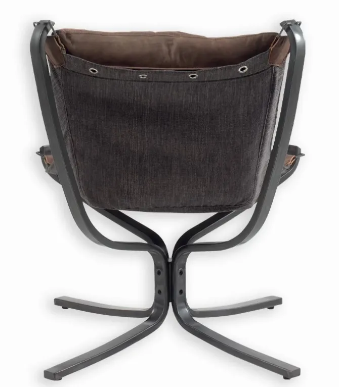 Fauteuil cuir et métal NORMAN