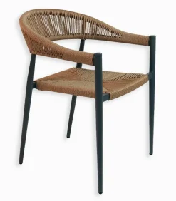 Fauteuil rotin et alu empilable OULU