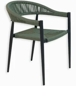 Fauteuil rotin et alu empilable OULU