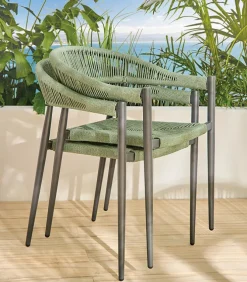 Fauteuil rotin et alu empilable OULU
