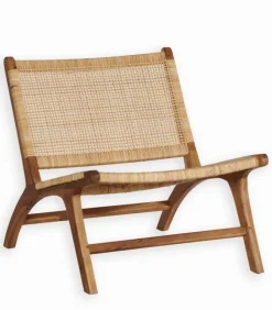 Fauteuil teck et rotin BANÈS