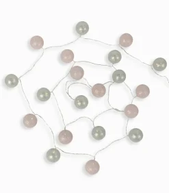 Guirlande lumineuse KIM boules blanches roses