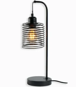 Lampe métal noir spirale