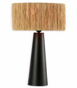 Lampe naturelle céramique et raphia SANTI