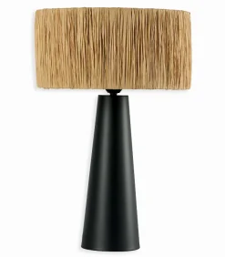 Lampe naturelle céramique et raphia SANTI