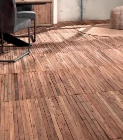 Lattes de PLANCHER en teck recyclé