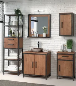 Meuble teck avec vasque pierre BROWTON