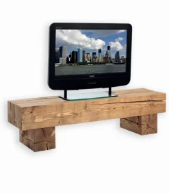 Meuble TV pin massif ciré POUTRE