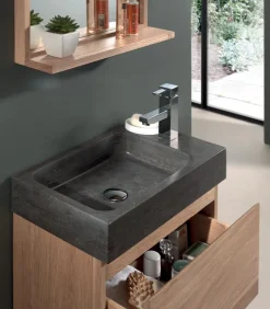 Meuble vasque en chêne et pierre naturelle – STONE