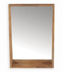 Miroir haut en chêne avec rebord