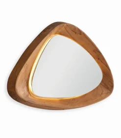 Miroir teck recyclé SALLA avec LED