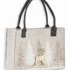 Sac feutrine beige sapins blancs