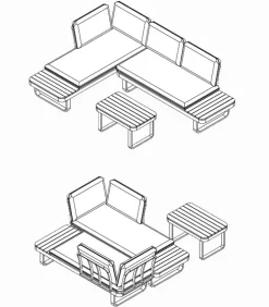 Salon de jardin canapé d’angle modulable HOLBOX