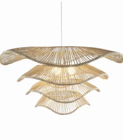 Suspension naturelle rotin MULTI-NIVEAUX Ø 80 cm