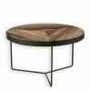 Table basse bois de bateau ronde DUSTIN Ø 80 cm