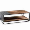 Table basse bois de bateau et métal L 120 cm DUSTIN