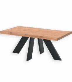 Table basse pin massif pieds métal HJALMER