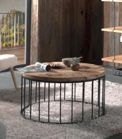 Table basse ronde teck KANTA