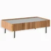 Table basse teck recyclé NEVADA 2 tiroirs