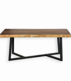 Table bois de suar pieds métal KUMA