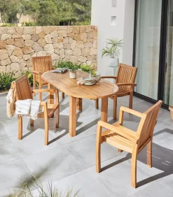 Table de jardin ovale avec allonge PAPEETE
