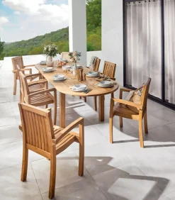 Table de jardin ovale avec allonge VARU