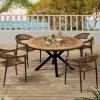 Table de jardin ronde en teck MARIWA