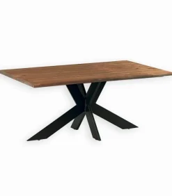 Table pin massif pieds métal HJALMER